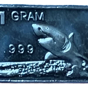 Robmar-USA-Lingote De 1g Plata Pura 24k 0,999-N°23-Tiburón