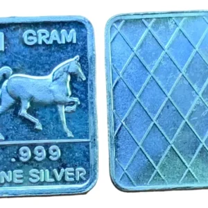 Robmar-USA-Lingote De 1g Plata Pura 24k 0,999-N°29-Caballo