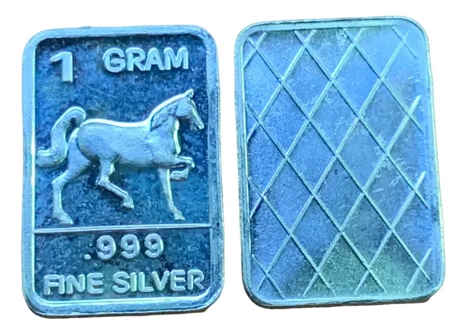 Robmar-USA-Lingote De 1g Plata Pura 24k 0,999-N°29-Caballo