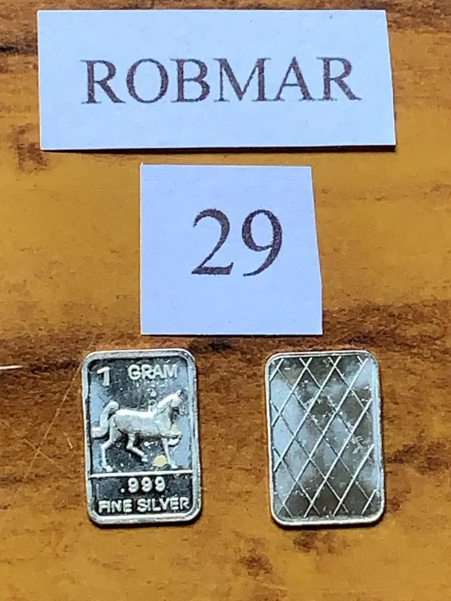 Robmar-USA-Lingote De 1g Plata Pura 24k 0,999-N°29-Caballo - Imagen 2
