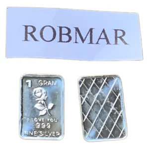 Robmar-USA-Lingote De 1g Plata Pura 24k 0,999-N°74-Rosa