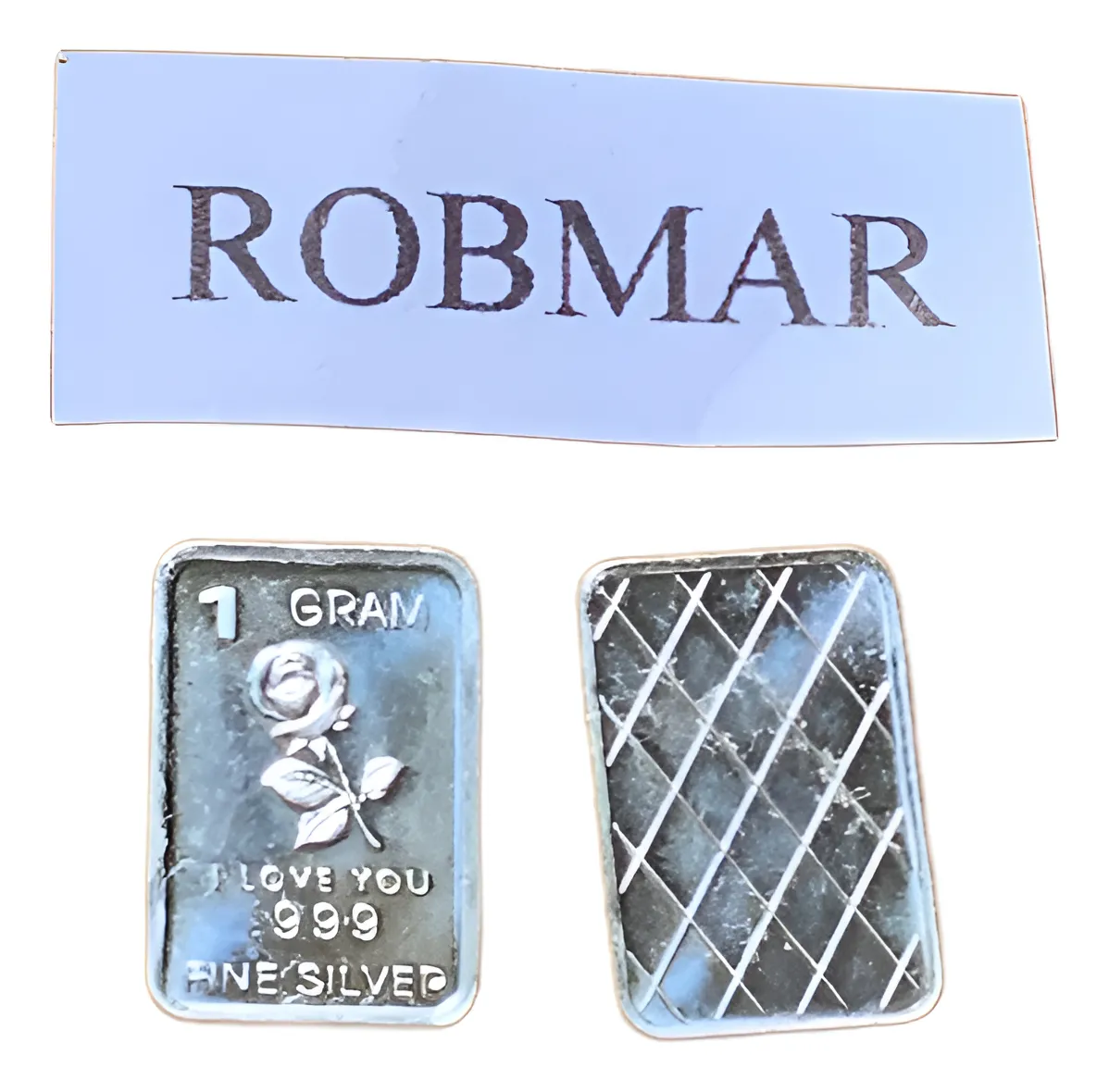 Robmar-USA-Lingote De 1g Plata Pura 24k 0,999-N°74-Rosa