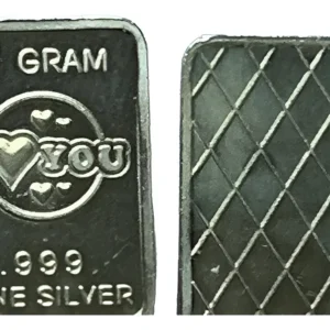 Robmar-USA-Lingote De 1g Plata Pura 24k 0,999-N°99-I Love You