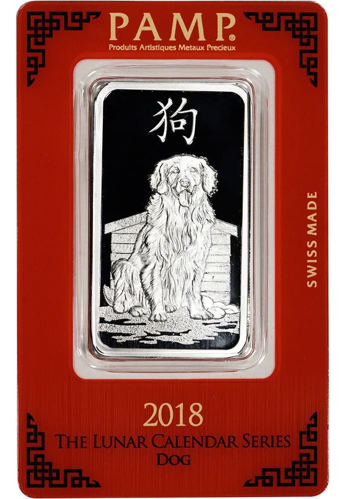 Robmar-Suiza-Lingote Pamp-31,12g Plata Pura 999-Año del Perro