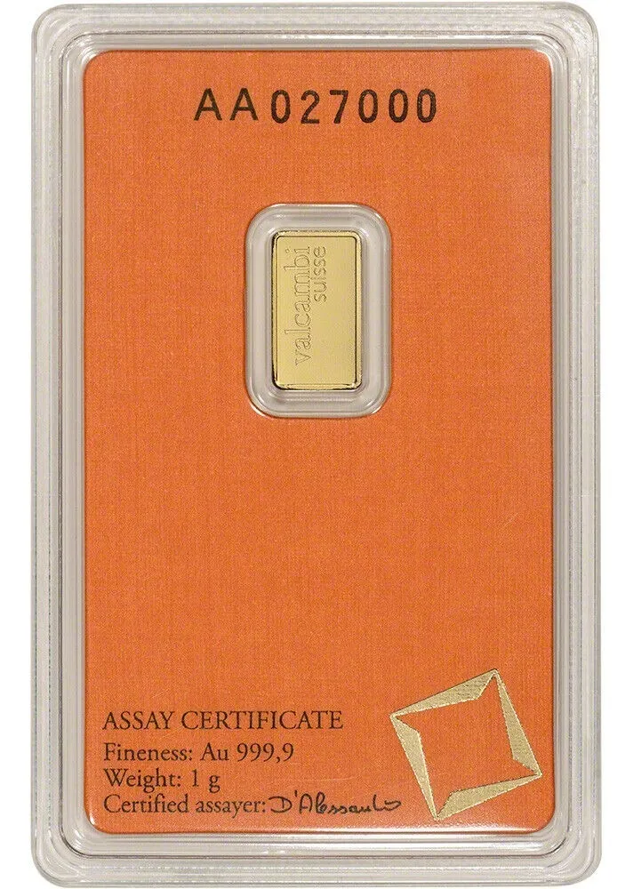 Robmar-Suiza-Lingote De 1g De Oro Puro 999,9-RefinerÃa Valcambi - Imagen 4