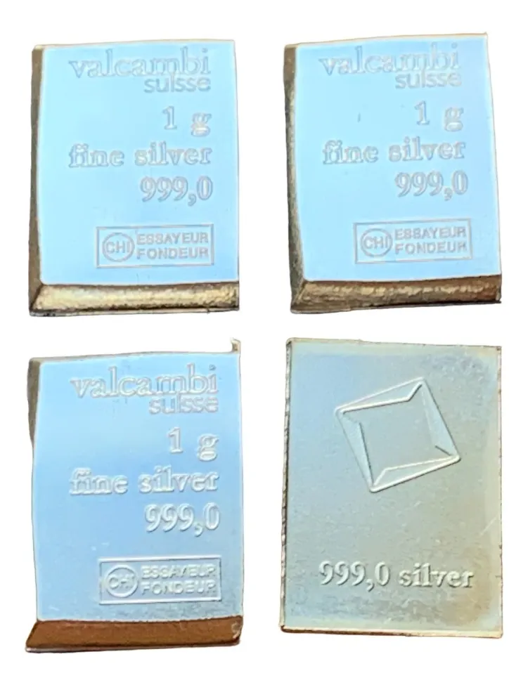 Robmar-lote De 3 Lingotes X 1 G. Plata 0,999-valcambi-suiza