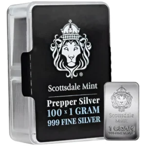 ROBMAR-USA-LINGOTE DE 5 GRAMOS DE PLATA PURA 24K.de refinería Scarttsdale