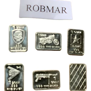 Robmar-USA-Lote De 5 Lingotes De 1g De Plata Pura 0,999-N°208