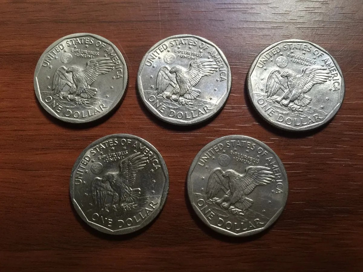 Robmar-USA-Lote De 5 Monedas 1 Dólar De Anthony-Años al Azar - Imagen 2