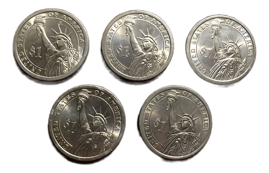 Robmar-USA-Lote De 5 Monedas 1 Dólar De Presidentes-Oferta-Al Azar De Acuerdo Al Stock - Imagen 2