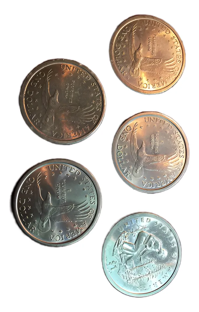 Robmar-USA-Lote De 5 Monedas De 1 Dólar Sacagawea-Al Azar - Imagen 2
