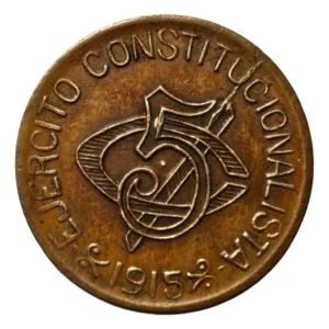 Robmar-Mexico-5 Centavos De Chihuahua-km.613-cobre Del 1915