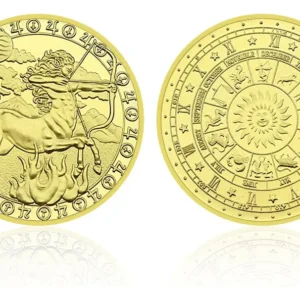 Robmar-moneda De Signo De Horoscopo Bañada Oro 24k. sagitario