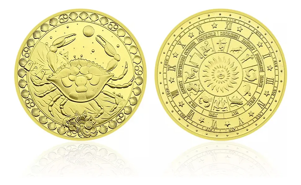 Robmar-Moneda-Bañada En Oro 24k-Signos Del Zodiaco-Escorpio