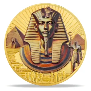 Robmar-Moneda Del Faraon Y El Ojo De Horus Bañada Oro 24k