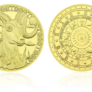 Robmar-Moneda-Bañada En Oro 24k-Signos Del Zodiaco-Aries