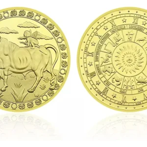 Robmar-Moneda-Bañada En Oro 24k-Signos Del Zodiaco-Tauro