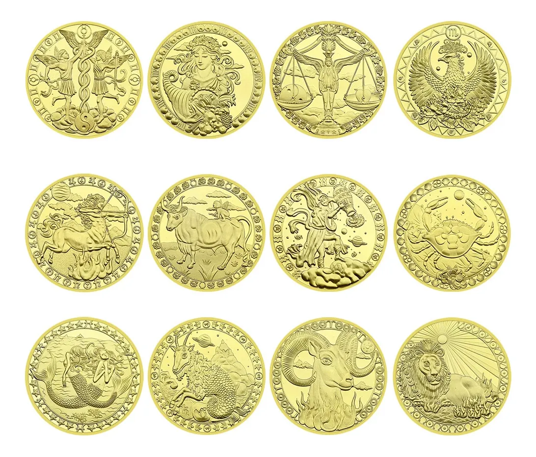 Robmar-Moneda-Bañada En Oro 24k-Signos Del Zodiaco-Escorpio - Imagen 2