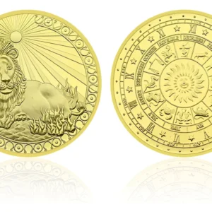 Robmar-Moneda-Bañada En Oro 24k-Signos Del Zodiaco-Leo