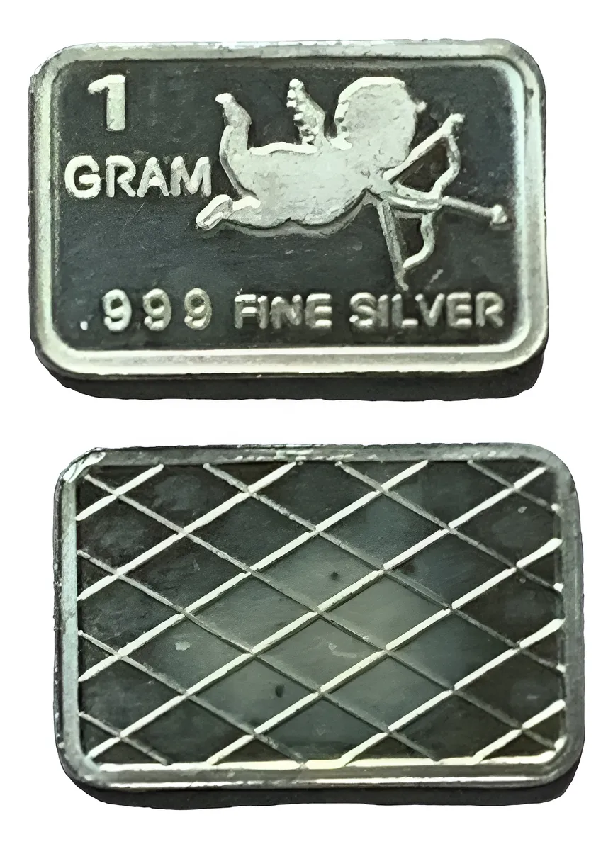 Robmar-USA-Lingote De 1g Plata Pura 24k 0,999-N°100-Cupido El Ángel Del Amor