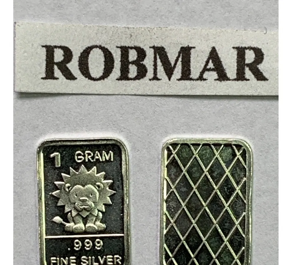 Robmar-USA-Lingote De 1g Plata Pura 24k 0,999-N°11-Un Leoncito