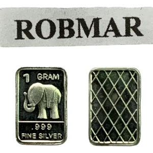 Robmar-USA-Lingote De 1g Plata Pura 24k 0,999-N°8-Elefante