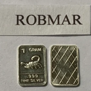 Robmar-USA-Lingote De 1g Plata Pura 24k 0,999-N°88-Escorpion