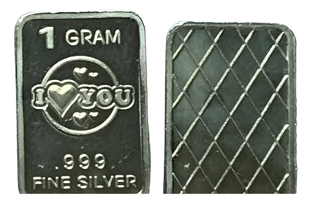 Robmar-moneda N°99 Rectangular 1 Gr.plata 999-yo Te Amo-love