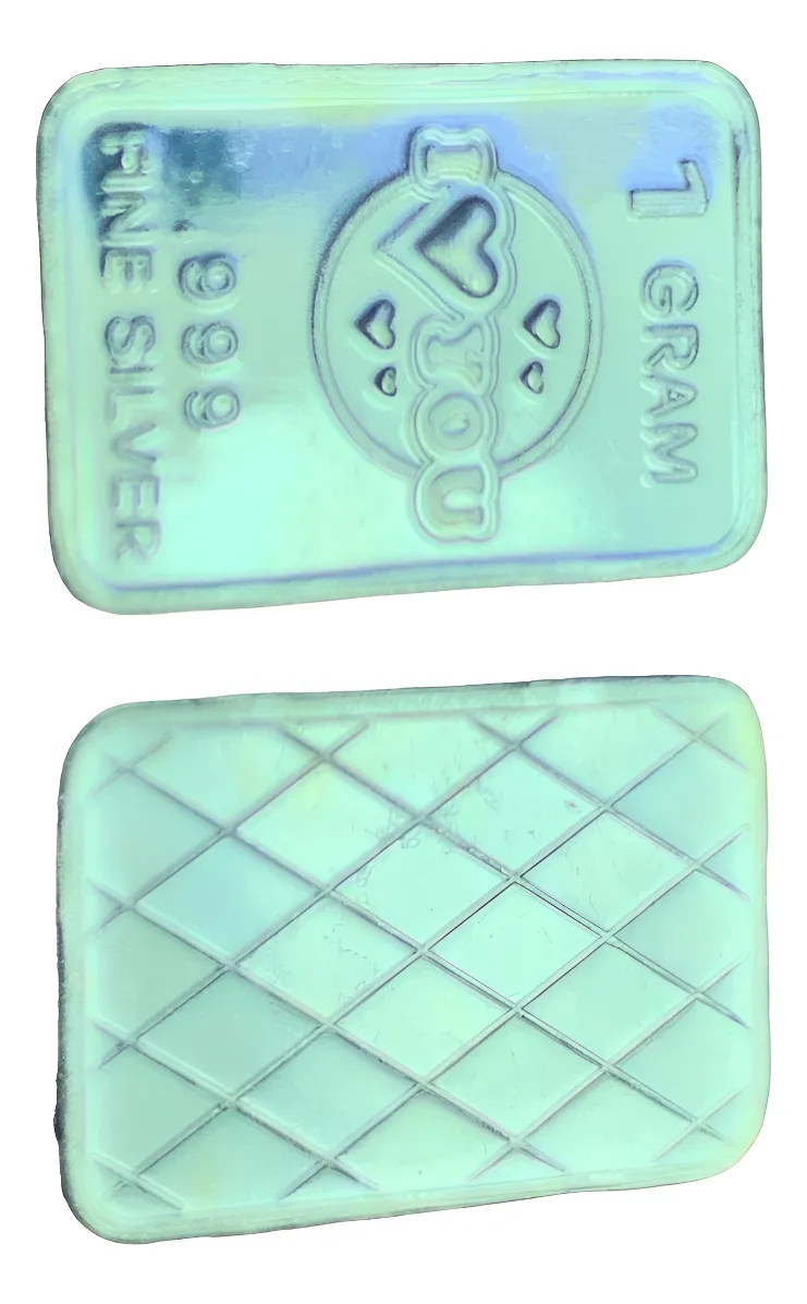 Robmar-moneda N°99 Rectangular 1 Gr.plata 999-yo Te Amo-love - Imagen 2