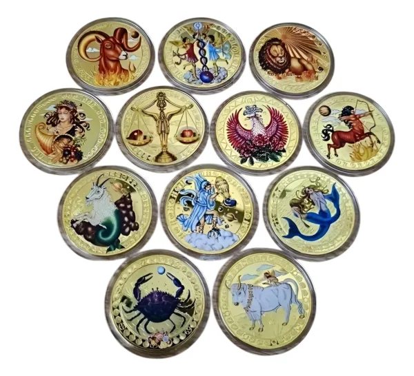 Robmar-moneda Signo De Horoscopo Bañada Oro Y Pintada.elegir – Robmar ...