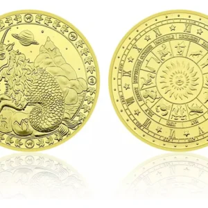 Robmar-Moneda-Bañada En Oro 24k-Signos Del Zodiaco-Capricornio
