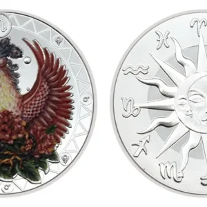 Robmar-Moneda-Bañada Plata 24k-Pintada-Signos Del Zodiaco-Cancer