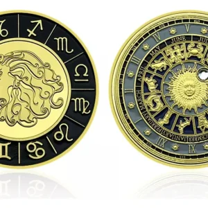 Robmar-Moneda-Bañada En Oro 24k-Pintada-Signos Del Zodiaco-Leo