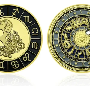 Robmar-Moneda-Bañada En Oro 24k-Pintada-Signos Del Zodiaco-Virgo