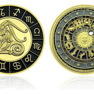 Robmar-Moneda-Bañada En Oro 24k-Pintada-Signos Del Zodiaco-Capricornio
