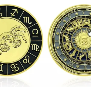 Robmar-Moneda-Bañada En Oro 24k-Pintada-Signos Del Zodiaco-Cancer