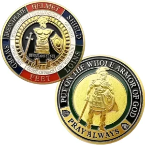 Robmar-Moneda-Bañada En Oro 24k-Pintada-Soldado Templario