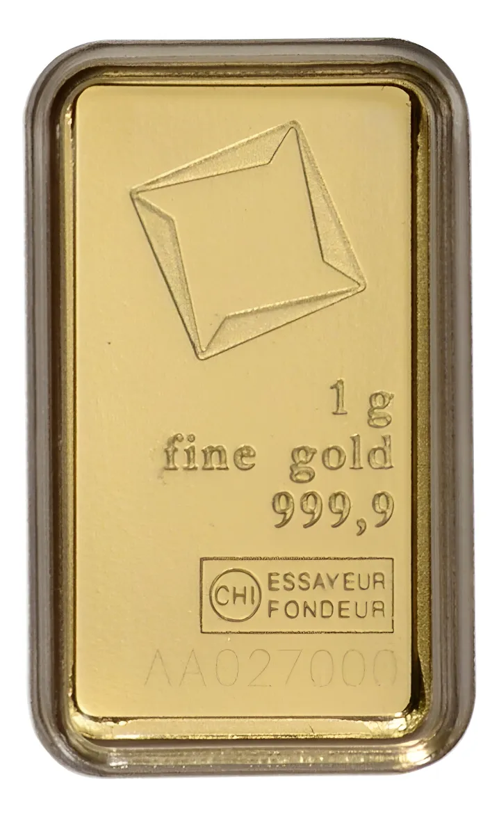Robmar-lingote de la refineria Suisa Valcambi De 1 Grs..24 K. de oro 0,999,9