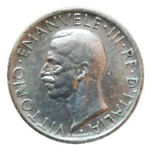 Robmar-Italia-Reino-1927(r)-5 Liras-Plata 835 5g-Antigua E Histórica