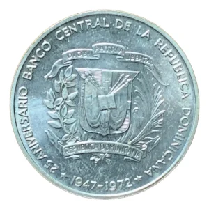 Robmar-República Dominicana-26,7g Plata Pura 0,999-1972-Proof-Con Cápsula Protectora