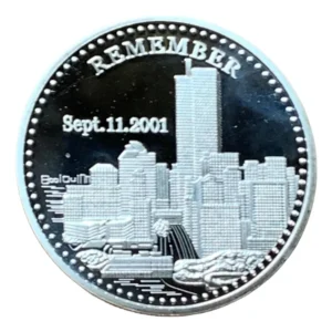 Robmar-USA-Moneda Conmemorativa-Estatua Y Las Torres Gemelas-11/09/2011-Caída De Las Torres Gemelas