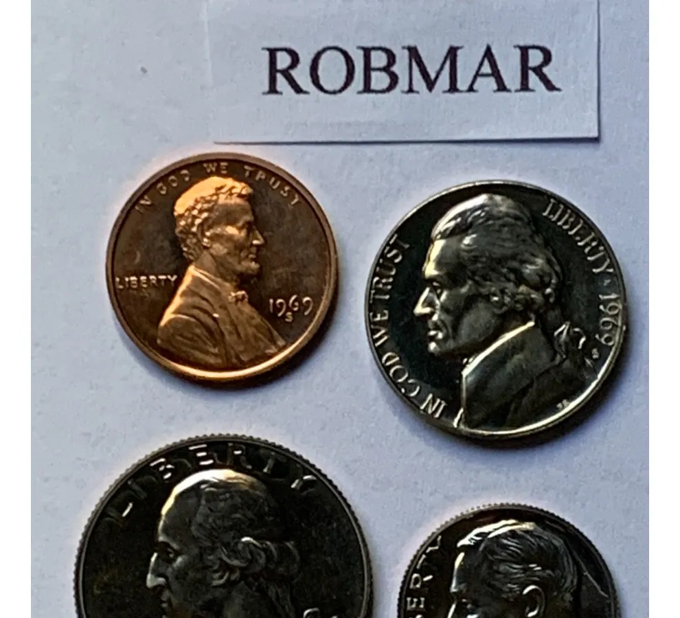 Robmar-USA-5 Cents-1969(s)-Proof-Con Cápsula Protectora-Certificada - Imagen 4