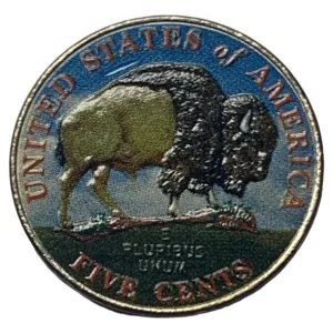 Robmar-USA-1/4 Dólar-2001-Nº10-Búfalo-En Color-Pintado En Laca