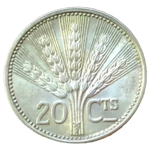 Robmar-Uruguay-20 Cents-1954(u)-Plata 720 3g-Clasificada-km21