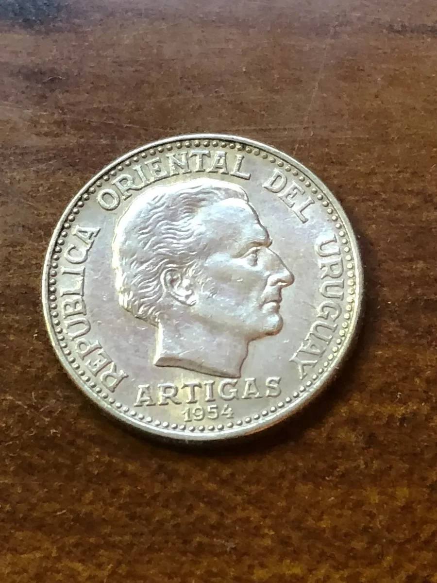 Robmar-Uruguay-20 Cents-1954(u)-Plata 720 3g-Clasificada-km21 - Imagen 2