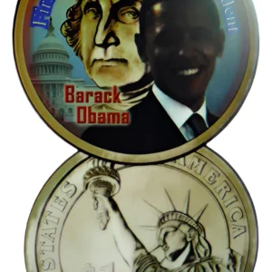 Robmar-USA-1 Dólar-Cara Pintada De Obama-Washington-Con Cápsula Protectora