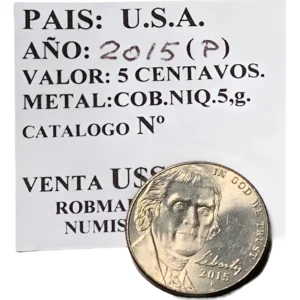 Robmar-USA-5 Cents-2015(p)-Cobre/Níquel 5g-Estado Brillante