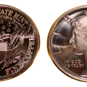 Robmar-USA-Moneda De Cobre Puro 24k 0,999-N°525-Mercury Fiver