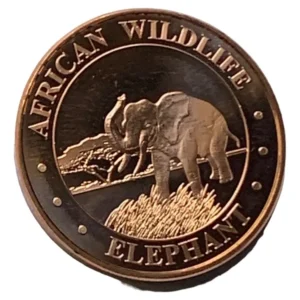 Robmar-USA-Moneda De Cobre Puro 24k 0,999-N°613-Elefante De África