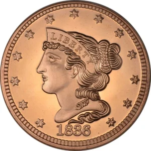 Robmar-USA-Moneda De Cobre Puro 24k 0,999-N°583-Coronet Cent